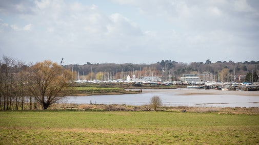 A view of the River Deben from the River View walk at Sutton Hoo